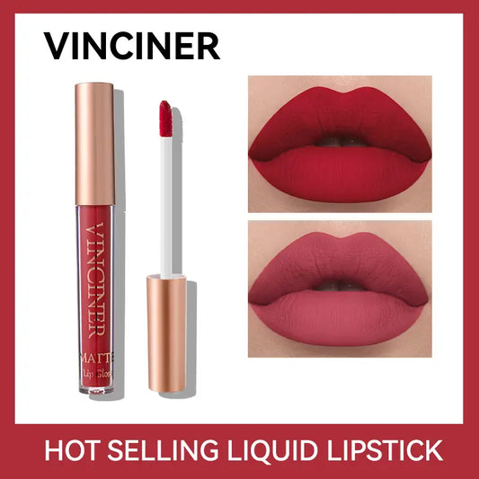 12 COLORS MATTE VELVET LIP GLAZE - LONG LASTING, WATERPROOF, NON-STICKY, SMUDGE PROOF LIQUID LIPSTICK