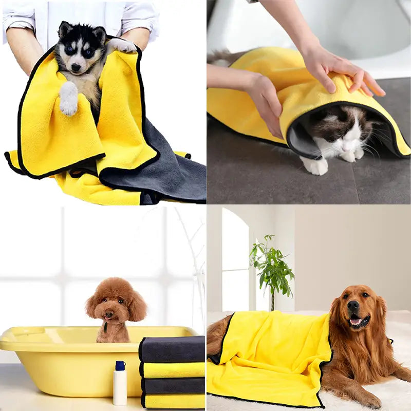 QUICK-DRYING PET TOWELS FOR CLEAN AND DRY DOGS AND CATS