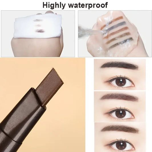 WATERPROOF 5 COLORS NATURAL MAKEUP DOUBLE HEADS AUTOMATIC EYEBROW PENCIL