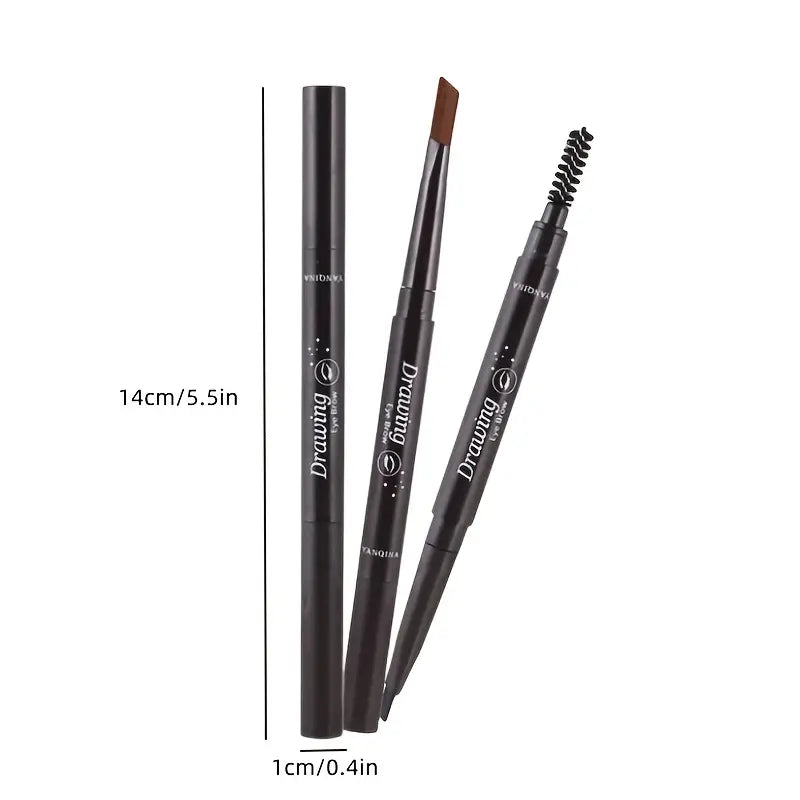 WATERPROOF 5 COLORS NATURAL MAKEUP DOUBLE HEADS AUTOMATIC EYEBROW PENCIL