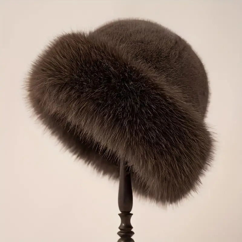 ELEGENT WOMEN'S FAUX FUR BEANIE - THICK, WARM EAR PROTECTION