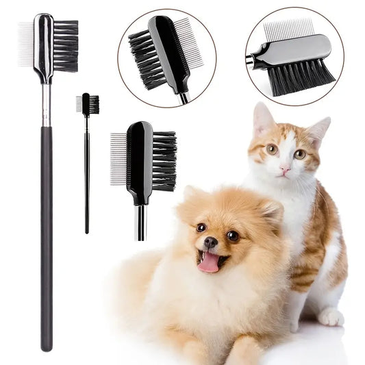 DOUBLE-SIDED PET EYE COMB GOR TEAR STAIN REMOVAL AND GROOMING