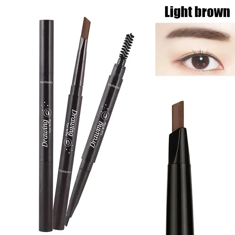 WATERPROOF 5 COLORS NATURAL MAKEUP DOUBLE HEADS AUTOMATIC EYEBROW PENCIL