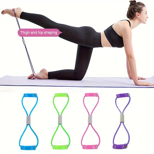 8- SHAPED YOGA ELASTIC TENSION BAND FOR MEN & WOMEN