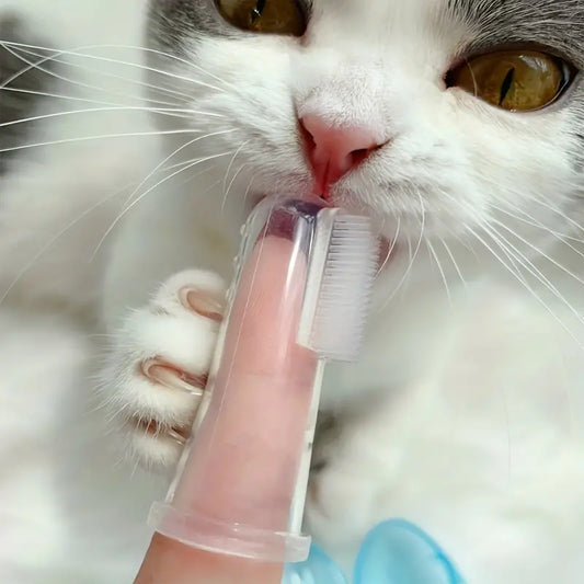 PET FINGER TOOTHBRUSH FOR DOGS AND CATS